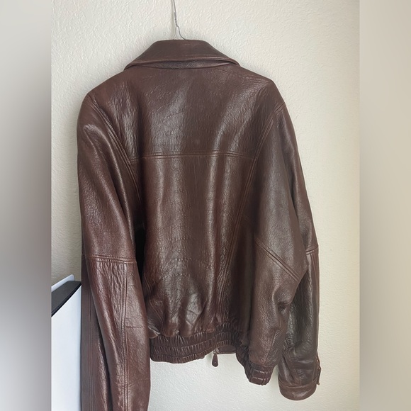 Heavy brown leather jacket. - Picture 2 of 3
